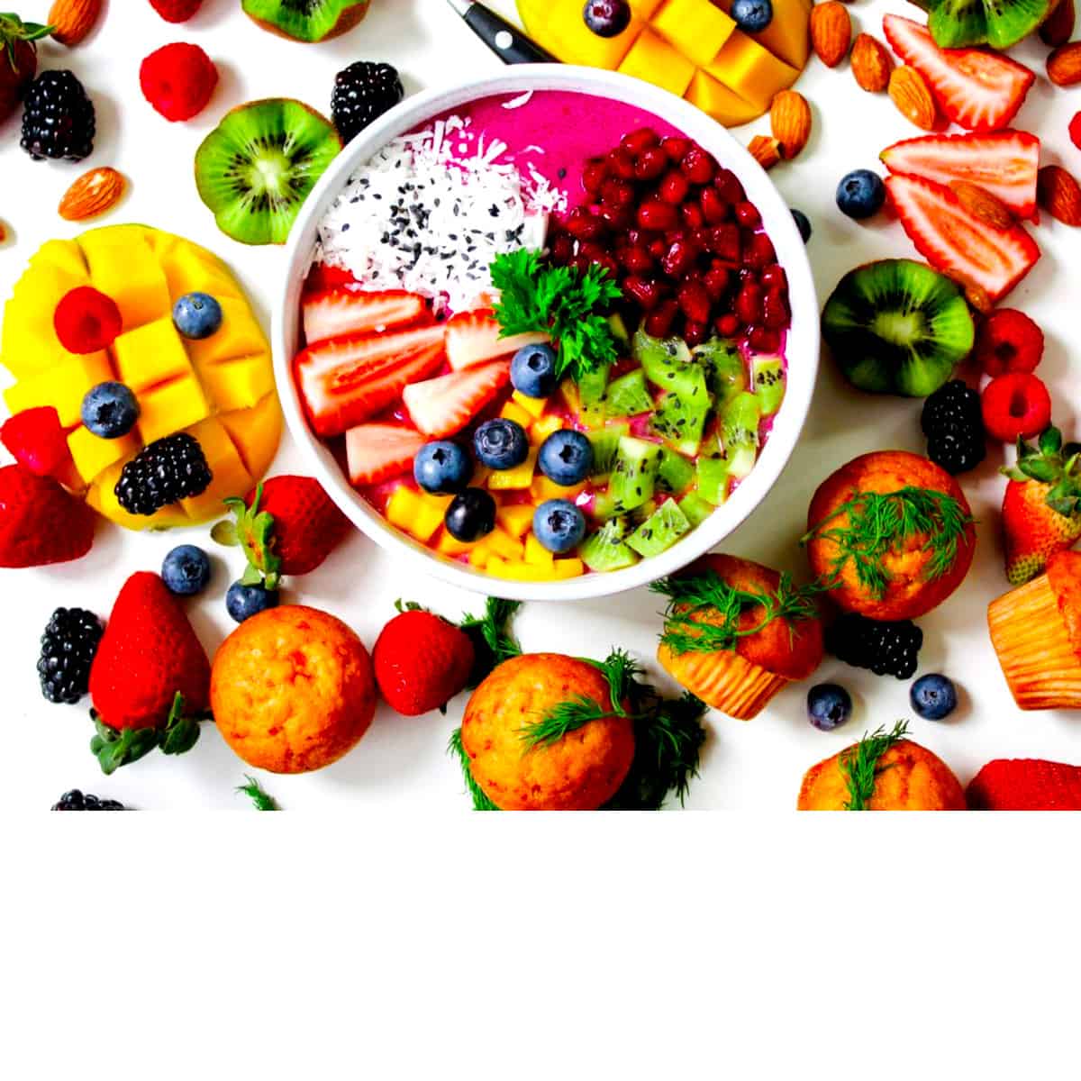 vibrantly colored food filled with healthy nutrients