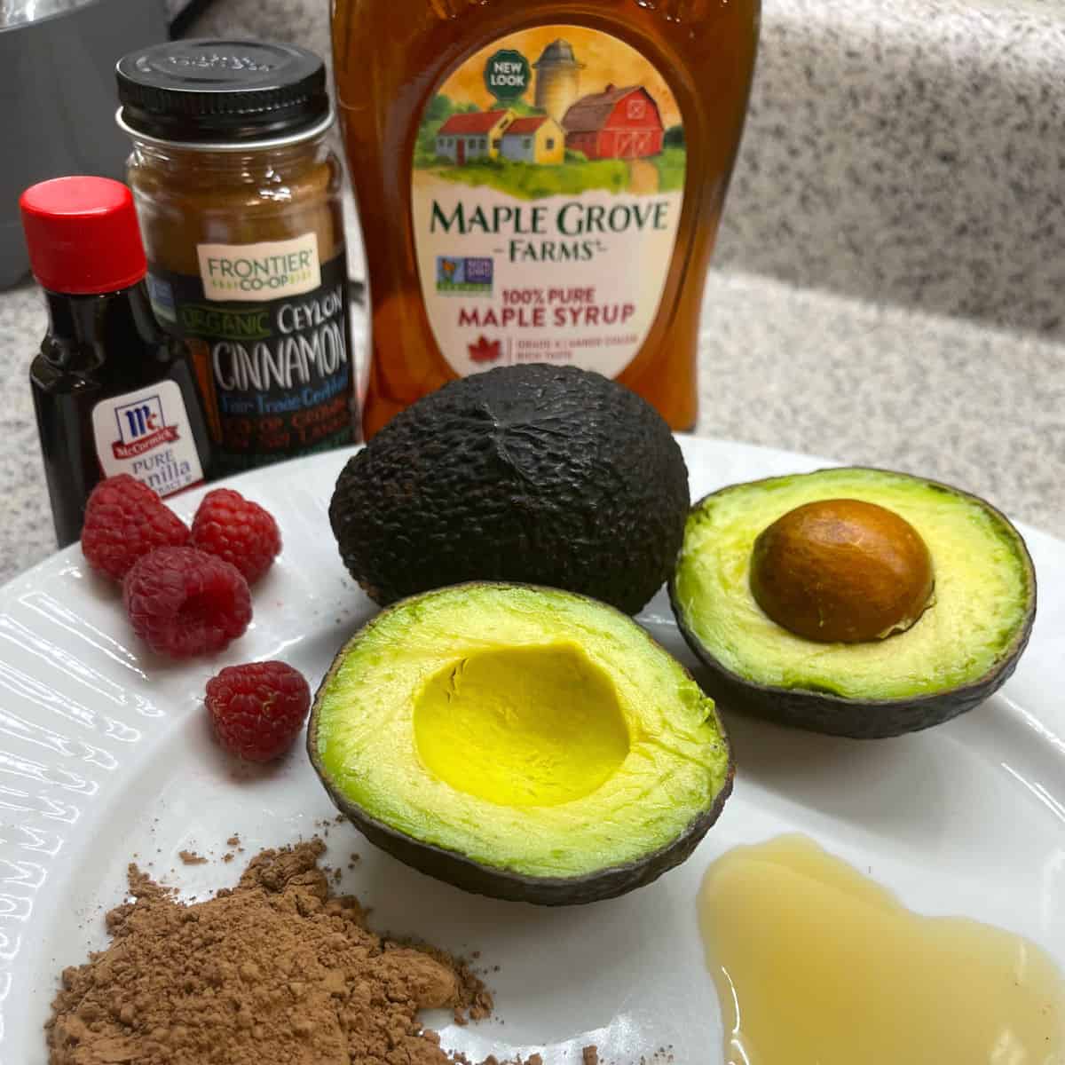 ingredients for chocolate avocado pudding