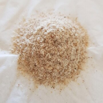 A small pile of psyllium husk powder.