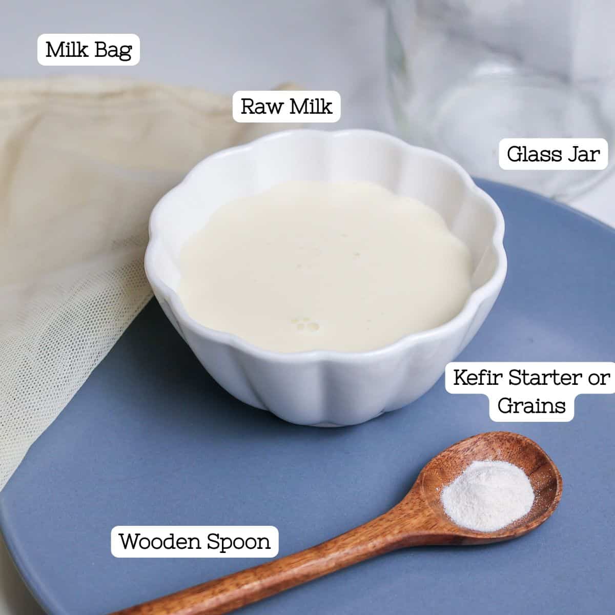 Ingredients needed to make Raw Kefir.