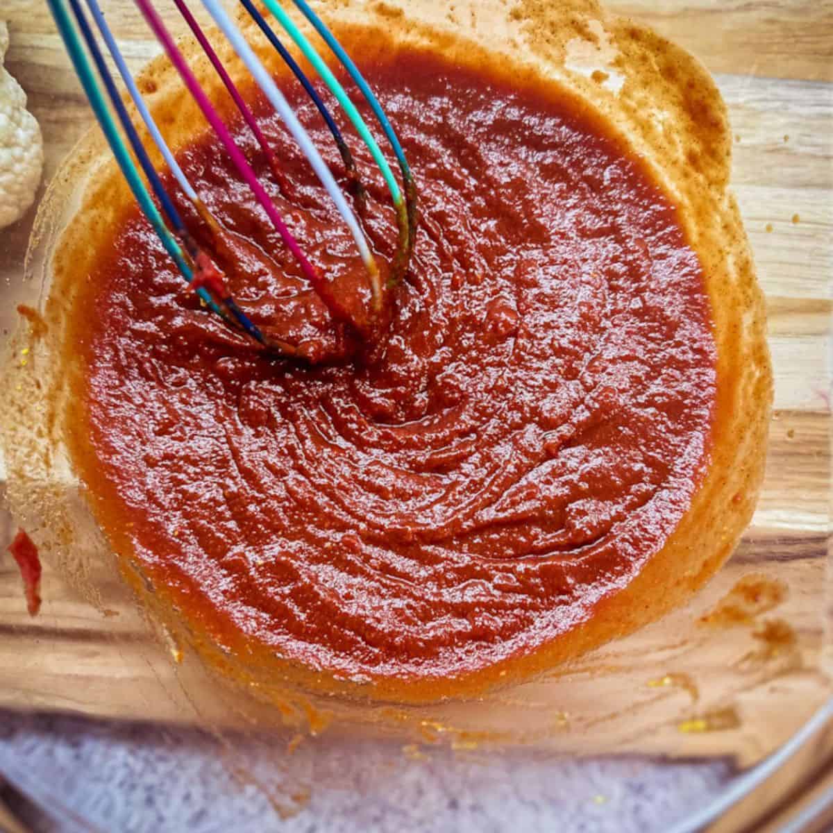 Homemade keto BBQ sauce.