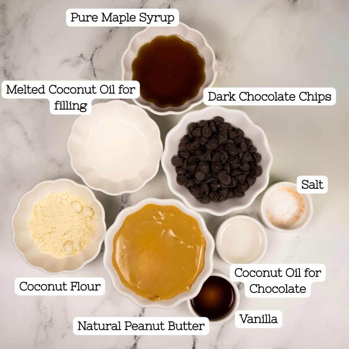 Ingredients for easter peanut butter eggs.