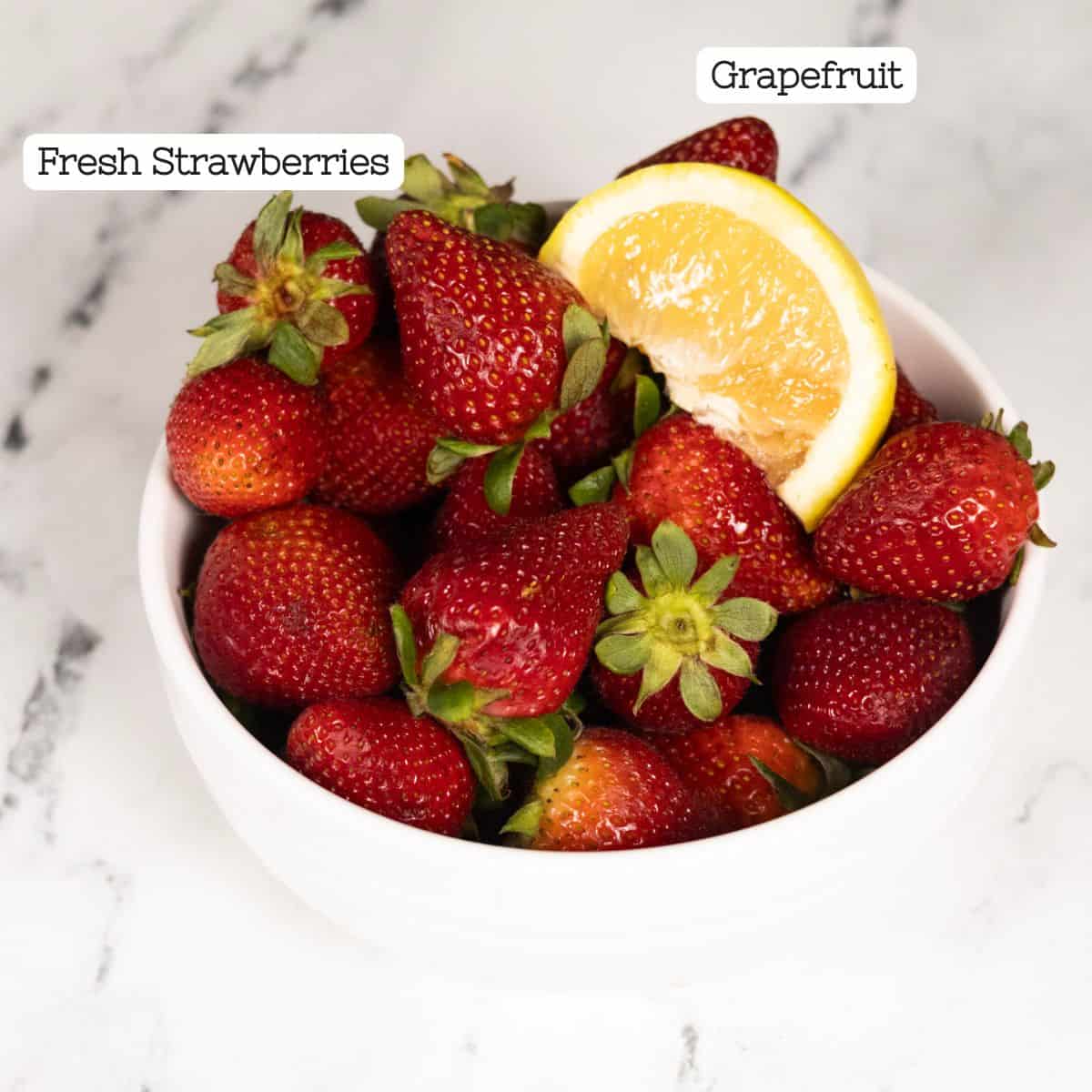 Ingredients for oven dried strawberries.